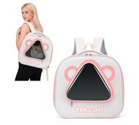 PETCUTE Mochila para Gatos,Mochilas Transpirable para Mascotas,Bolsa de Transporte Portátil para Perros con Ventana Transparente,Mochila Cápsula Espacial para Senderismo,Paseos,Rosa