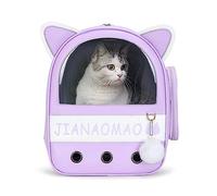 PETCUTE Mochila para Gatos,Plegable Mochila Transportadora para Mascotas con Ventana de Malla,Mochila Transportín Gato con Alfombrilla Extraíble,Aprobado por Aerolíneas,hasta 6.5 kg