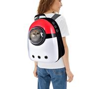 PETCUTE Mochila para Mascota,Transpirable Mochila Transportín Perro con Correa de Hombro Ajustable,Cremalleras Dobles,Bolsa de Transporte de Burbujas para Gato de Perro Pequeños Animales Negro