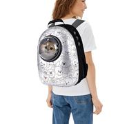 PETCUTE Mochila para Mascota,Transpirable Mochila Transportín Perro con Correa de Hombro Ajustable,Cremalleras Dobles,Bolsa de Transporte de Burbujas para Gato de Perro Pequeños Animales