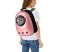 PETCUTE Mochila para Mascota,Transpirable Mochila Transportín Perro con Correa de Hombro Ajustable,Cremalleras Dobles,Bolsa de Transporte de Burbujas para Gato de Perro Pequeños Animales Rojo