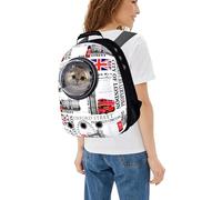 PETCUTE Mochila para Mascota,Transpirable Mochila Transportín Perro con Correa de Hombro Ajustable,Cremalleras Dobles,Bolsa de Transporte de Burbujas para Gato de Perro Pequeños Animales Cielo Azul