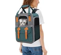 PETCUTE Mochila para Mascotas,Mochila Gatos Transporte, Carga Máxima 7.5Kg,Bien Ventilado Mochila Transportín Gato con Colchón Suave,Correa de Seguridad Interior,para Viajar en Tren/automóvil/avión