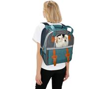 PETCUTE Mochila para Mascotas,Mochila Gatos Transporte, Carga Máxima 7.5Kg,Bien Ventilado Mochila Transportín Gato con Colchón Suave,Correa de Seguridad Interior,para Viajar en Tren/automóvil/avión