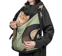 PETCUTE Mochila para Mascotas,Transpirable Mochila de Transporte para Perros con Correa de Seguridad,Ajustable Manos Libres Bolsa de Viaje para Pequeños con Base Dura,para Viajar, Senderismo