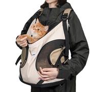 PETCUTE Mochila para Mascotas,Transpirable Mochila de Transporte para Perros con Correa de Seguridad,Ajustable Manos Libres Bolsa de Viaje para Pequeños con Base Dura,para Viajar, Senderismo