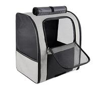 PETCUTE Mochila para Perro Gatos, Espaciosa Mochila Portátil para Mascotas con Diseño de Ventana Transpirable,Mochila Transportín Perro con Correa de Hombro Ajustable,para Viaje, Camping