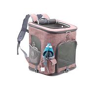 PETCUTE Mochila para Perro Gatos,Plegable Bolsa Transporte Transpirable y Espaciosa con Estructura de Alambre Sólido,Mochila Transportín Perro con Colchón Suave,Correa de Hombro Ajustable