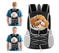 PETCUTE Mochila para Perros Ajustable,Transpirable Bolsa de Viaje para Mascotas con Parte Inferior Impermeable y Bolsillo,Cabeza Fuera,Mochila Transportín Gato,para Viajar Camping Senderismo S