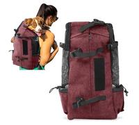 PETCUTE Mochila para Perros Bolsa Transportin Gato Perro Grandes Transpirable Bolsa Portaperro para Caminatas Portátil Viaje hasta 16,5kg Rojo