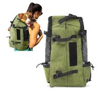 PETCUTE Mochila para Perros Bolsa Transportin Gato Perro Medianos Transpirable Bolsa Portaperro para Caminatas Portátil Viaje hasta 10kg Pasto Verde