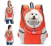 PETCUTE Mochila para Perros Mochila Bolsos para Perros pequeños transportador de Perros portabebés para Perros,Naranja,XL