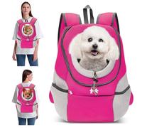 PETCUTE Mochila para Perros Mochila Bolsos para Perros pequeños transportador de Perros portabebés para Perros,Rosado,L