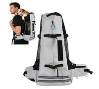 PETCUTE Mochila para Perros,Mochila Transpirable para Mascotas con Hebilla de Seguridad & Banda Reflectante, Bolso de Viaje para Perros Pequeños con Fondo Rígido,Ideal para Senderismo,Caminatas,L