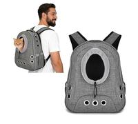 PETCUTE Mochila para Perros,Transpirable Transportín para Perros y Gatos Pequeños,Manos Libres,Bolsa de Viaje Ajustable para Mascotas con Correa de Seguridad Interior,para Viajes y Senderismo,L