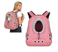 PETCUTE Mochila para Perros,Transpirable Transportín para Perros y Gatos Pequeños,Manos Libres,Bolsa de Viaje Ajustable para Mascotas con Correa de Seguridad Interior,para Viajes y Senderismo,M