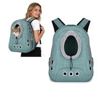 PETCUTE Mochila para Perros,Transpirable Transportín para Perros y Gatos Pequeños,Manos Libres,Bolsa de Viaje Ajustable para Mascotas con Correa de Seguridad Interior,para Viajes y Senderismo,L
