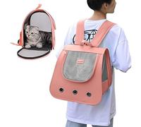 PETCUTE Mochila Portátil para Gatos y Perros,Transpirable Mochila para Gatos con Alfombrilla Extraíble,Plegable Mochila Porta Mascota Gatos Perros con Colchón Suave,Diseñada para Viajes,Senderismo