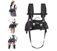 PETCUTE Mochila Transpirable para Mascotas,Bolsa Portátil Transportín para Perros con Bandolera Desmontable y Cómoda Asa,Arnés de Elevación para Perros Grande,Tela Oxford, Paseos,Senderismo,Viajar,M