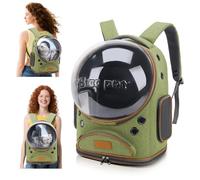 PETCUTE Mochila Transportadora para Gatos,Plegable y Transpirable Mochila para Mascotas con Cápsula De Espacio,Bolsa de Transporte para Gatos con Bolsillo Delantero,Aerolínea Aprobada