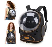 PETCUTE Mochila Transportadora para Gatos,Plegable y Transpirable Mochila para Mascotas con Cápsula De Espacio,Bolsa de Transporte para Gatos con Bolsillo Delantero,Aerolínea Aprobada