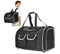 PETCUTE Mochila transportadora para mascotas, mochila plegable con alfombrilla de lana desmontable para gatos y perros pequeños, aprobada por aerolíneas