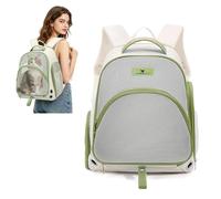 PETCUTE Mochila Transportadora para Perros Pequeños y Gatos de hasta 7 kg, Mochila para Gatos con Correa de Seguridad Integrada,Plegable y Transpirable Bolso para Mascotas,para Viaje Senderismo