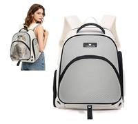 PETCUTE Mochila Transportadora para Perros Pequeños y Gatos de hasta 7 kg, Mochila para Gatos con Correa de Seguridad Integrada,Plegable y Transpirable Bolso para Mascotas,para Viaje Senderismo