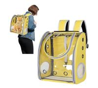 PETCUTE Mochila Transportín Gato,Mochila Transportín Perro Bien Ventilado con Correa de Seguridad Interior, Transparente Bolsa de Transporte para Gatos y Perros con Colchón Suave,Aerolínea Aprobada
