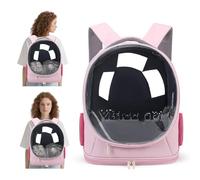 PETCUTE Mochila Transportín Perro,Mochilas para Gatos y Perro,Cápsula Espacial,Bolsa para Mascotas Portátil y Plegable con Correa de Seguridad Interior,Almohadilla Extraíble,para Viajes de Camping