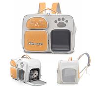 PETCUTE Mochila Transportín Perro,Mochilas para Gatos y Perro con Colchón Suave,Transpirable y Plegable Mochila para Mascotas con Correa de Seguridad,Mochila Gatos Transporte de hasta 10 kg