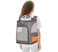 PETCUTE Mochila Transportín Perro,Transpirable Mochila para Perros y Gatos con Esructura Sólida,Plegable Mochila para Transportar Mascotas con Colchón Suave,Correa de Seguridad Interior,para Viajar