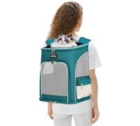 PETCUTE Mochila Transportín Perro,Transpirable Mochila para Perros y Gatos con Esructura Sólida,Plegable Mochila para Transportar Mascotas con Colchón Suave,Correa de Seguridad Interior,para Viajar