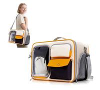 PETCUTE Mochilas para Gatos y Perros,Transpirable Mochila para Mascotas,Bolsa Portátil para Gatos con Colchón Amovible,Carga Máxima 15 kg,Trasportines Gato,Ajustable Correa para el Hombro,para Viajar