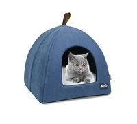 PETCUTE - Nicho para gatos, interior lavable, con cojín extraíble, cesta con fondo antideslizante, cómodo y plegable, apto para gatos y perros