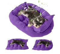 PETCUTE Ortopédica Camas Perro Grande,Multifuncional Cama para Perros,Colchoneta Perro Antideslizante,Cama para Mascotas Lavable a Máquina,Tres Formas Púrpura S