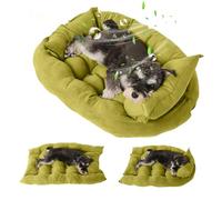 PETCUTE Ortopédica Camas Perro Grande,Multifuncional Cama para Perros,Colchoneta Perro Antideslizante,Cama para Mascotas Lavable a Máquina,Tres Formas Verde Claro M