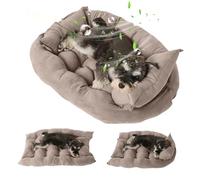 PETCUTE Ortopédica Camas Perro Grande,Multifuncional Cama para Perros,Colchoneta Perro Antideslizante,Cama para Mascotas Lavable a Máquina,Tres Formas Caqui L