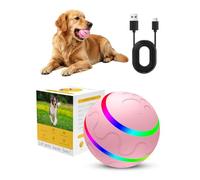PETCUTE Pelota Interactiva para Perros, Pelota Rodante Automática con Luces LED, Juguete Divertido y Recargable para Perros, Gatos y Gatitos,2 Modos,para Uso en Interiores y Exteriores,Rosa