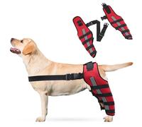 PETCUTE Rodillera Ajustable para Perros con Banda Reflectante -Condroprotector Perros, Soporte Terapéutico para Patas Traseras, Alivio de Dolor Articular y Muscular-L(Rojo)