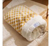 PETCUTE Saco de Dormir de Invierno para Gatos,Cama para Mascotas, Saco de Dormir Cálido y Acogedor para Perros,360° Resistente al Viento,Manta Lavable para Gatos y Perros Pequeños,L