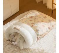 PETCUTE Saco de Dormir de Invierno para Gatos,Cama para Mascotas, Saco de Dormir Cálido y Acogedor para Perros,360° Resistente al Viento,Manta Lavable para Gatos y Perros Pequeños,L