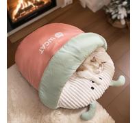 PETCUTE Saco de Dormir para Gatos,Lindo,Cama Cueva Gato de Interior,Cálido y Suave,Lavable Camas para Mascotas con Fondo Antideslizante,Manta Estera para Gatos Perros,Rosa,XL