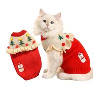 PETCUTE Suéteres de Navidad para Perro,Ropa de Punto de Invierno para Mascotas,Disfraces para Mascotas,Ropa de Navidad para Perros Pequeños,Medianos,Gatito,Cachorro,Gato,XS
