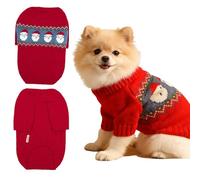 PETCUTE Suéteres de Navidad para Perro,Ropa de Punto de Invierno para Mascotas,Disfraces para Mascotas,Ropa de Navidad para Perros Pequeños,Medianos,Gatito,Cachorro,Gato,XS