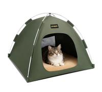 PETCUTE Tienda de Tipi para Mascotas,Plegable Casa de Interior para Perros,Transpirable y Antideslizante,Tienda de Campaña para Perros con Cojín Lavable,para Interior y Exterior,Verde,L