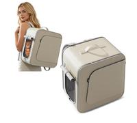 PETCUTE Transportín con Ruedas para Perros 3 en 1,Mochila Plegable ara Gatos Grandes y Perros Pequeños,Transportín de Viaje para Mascotas con Alfombrilla Extraíble,Arnés Interno,Carga Máxima 10kg