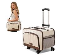 PETCUTE Transportín Extensible para Gato y Perro, Bolsa de Transporte Plegable y Transpirable, Bolsa Viaje para Gatos con Correa al Hombro y Cojín Lavable,Ideal para Automóvil/Compras/Aire Libre