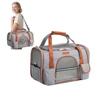 PETCUTE Transportin Gato,Bolsa Transporte Portátil y Transpirable para Mascotas con Colchón Suave,Tira Reflectante,Bolsa de Transporte para Gatos con Correa de Hombro Ajustable,Aerolínea Aprobado