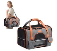 PETCUTE Transportin Gato,Bolsa Transporte Portátil y Transpirable para Mascotas con Colchón Suave,Tira Reflectante,Bolsa de Transporte para Gatos con Correa de Hombro Ajustable,Aerolínea Aprobado